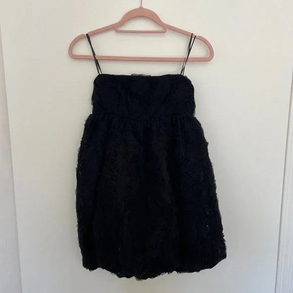 ZARA Black Floral Mini Dress S | Blogger Fav | Coquette Balletcore Party Glam - Picture 5 of 6